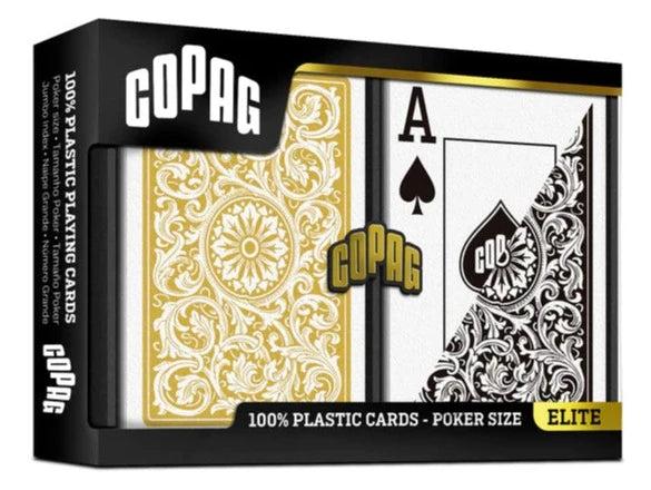Copag 1546 Black Gold Poker Size Jumbo Index Double Deck Set- 12 Sets