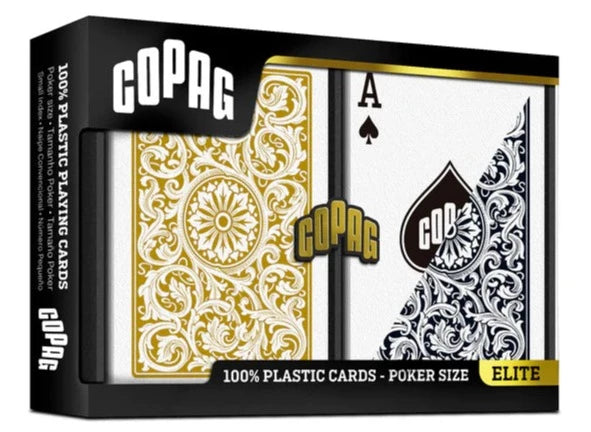 Copag 1546 Black Gold Poker Size Regular Index Double Deck Set