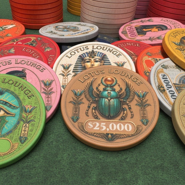 Lotus Lounge ceramic poker chips