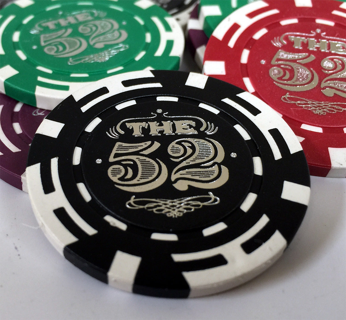 Custom hot foil stamped poker chips