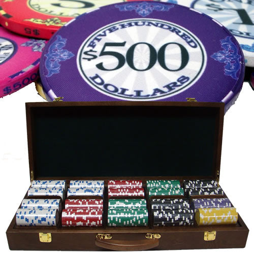 Scroll ceramic poker chip sets in case