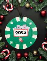 Christmas Tree Ornament - 2023 Green Santa