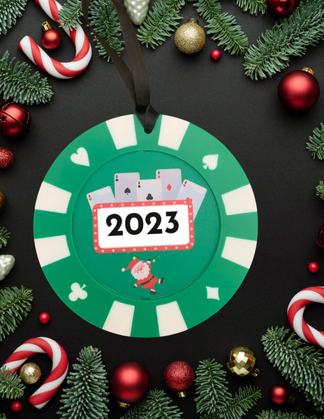 Christmas Tree Ornament - 2023 Green Santa