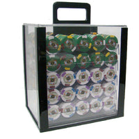 King's Casino 14 Gram Clay Poker Chips in Acrylic Carrier - 1000 Ct.