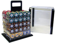 Nile Club 10 Gram Ceramic Poker Chips in Acrylic Carrier - 1000 Ct.