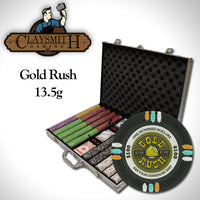 Gold Rush 13.5 Gram Clay Poker Chips in Standard Aluminum Case - 1000 Ct.
