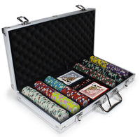 Poker Knights 13.5 Gram Clay Poker Chip Set in Aluminum Case - 300 Ct.