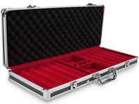 Poker Knights 13.5 Gram Clay 500 Capacity Black Poker Chip Case - Interior View