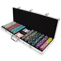 Poker Knights 13.5 Gram Clay Poker Chip Set in Aluminum Case - 600 Ct.