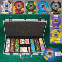 King's Casino 14 Gram Clay Poker Chips in Standard Aluminum Case - 300 Ct.