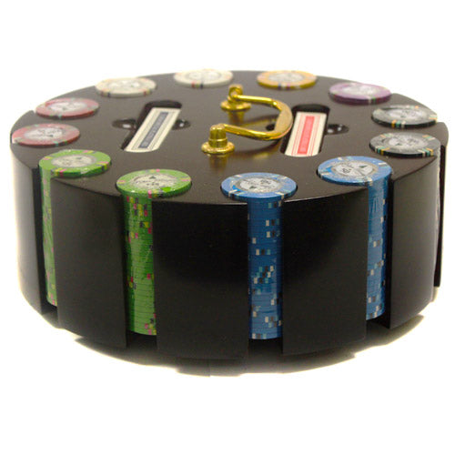 Bluff Canyon 13.5 Gram Clay Poker Chips in Wood Carousel 300 Ct