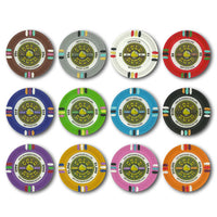 Gold Rush 13.5 Gram Clay Poker Chips in Standard Aluminum Case - 500 Ct.