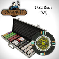 Gold Rush 13.5 Gram Clay Poker Chips in Standard Aluminum Case - 500 Ct.
