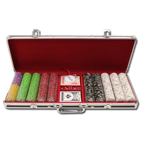 Gold Rush 13.5 Gram Clay Poker Chips in Black Aluminum Case - 500 Ct.