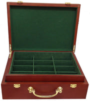 Interior View - 500 Capacity Custom Printed Mahogany Wood Poker Case