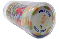 Clear Plastic Chip Tube - closed side view with chips