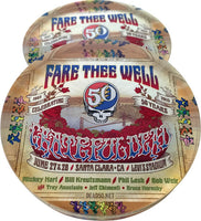 Custom Crystal Glass Poker Dealer Buttons & Coasters - Grateful Dead Fare Thee Well