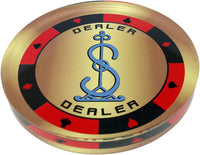Custom Crystal Glass Poker Dealer Buttons & Coasters - Custom Dealer