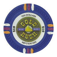 Gold Rush 13.5 Gram Clay Poker Chips in Wood Hi Gloss Case - 500 Ct.