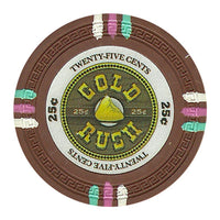 Gold Rush 13.5 Gram Clay Poker Chips in Wood Hi Gloss Case - 500 Ct.