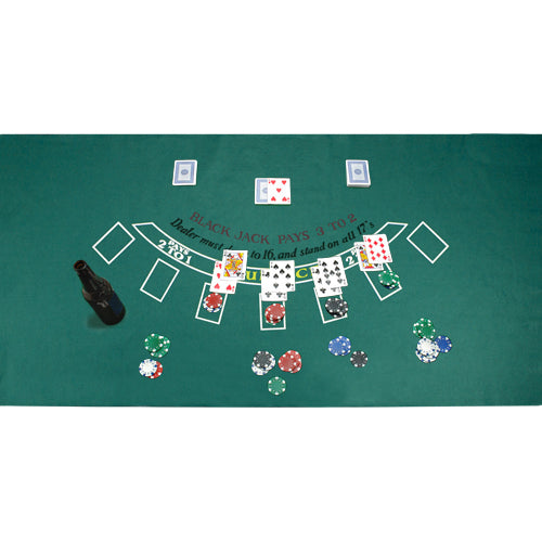 Green Blackjack Table Felt
