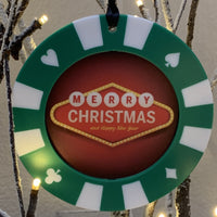 Giant Poker Chip Christmas Ornament - Vegas Sign