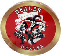 Custom Crystal Glass Poker Dealer Buttons & Coasters - Joker