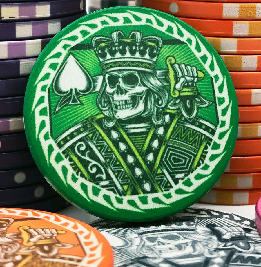 アクセサリー GARNI / K10 Crockery Chip Pierce King of Spades Custom Ceramic Poker Chip Sample Pack – Poker Chip