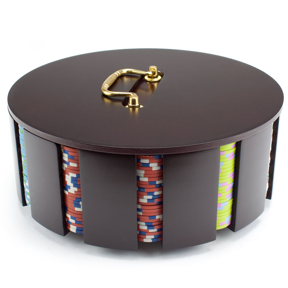 Monaco Club 13.5 Gram Clay Poker Chip Set in Wood Carousel 300 Ct