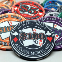10 Gram Ceramic Custom Poker Chips - Semi Custom - Pocket Aces