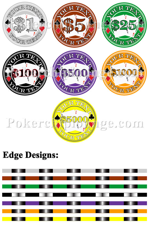 Sample Pack Pocket Aces 10 Gram Ceramic Custom Poker Chip 8 chips