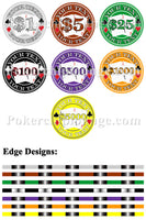 10 Gram Ceramic Custom Poker Chips - Semi Custom - Pocket Aces