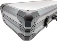 Premium Gunmetal Aluminum Poker Case - Corner View