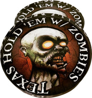 Custom Crystal Glass Poker Dealer Buttons & Coasters - Texas Holdem With Zombies