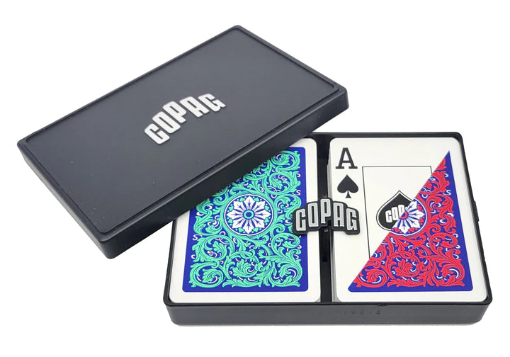 Copag Neoteric Red Green Poker Size Jumbo Index Double Deck Set - 12 Juegos