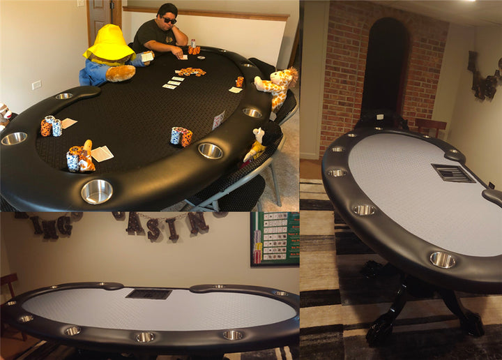The Prestige Folding Leg Custom Poker Table Customer Photos!