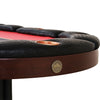 Elite 10 Player Poker Table - Brown Wood Finish - Side