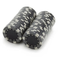 Black Striped Dice Poker Chips. Two rolls of 25 chips.