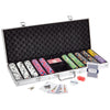Phoenix Card Room clay poker set with chips, cards, and dice 500 chip count in aluminum case. 