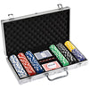 Striped Dice 11.5g poker chip set. 300 chip count in aluminum case.