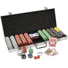11.5g Striped Dice Poker Chip Set. 500 chip count in aluminum case.