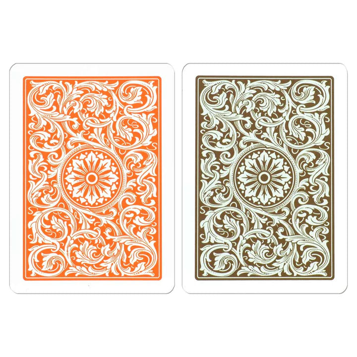 Copag 1546 Orange Brown Poker Size Jumbo Index Double Deck Set