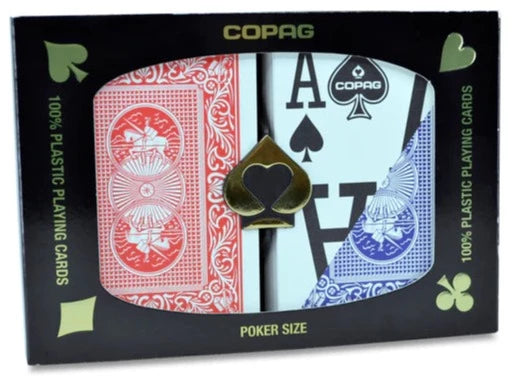 Copag 1546 Blue Red Poker Size Magnum Index Double Deck Set- 12 Sets