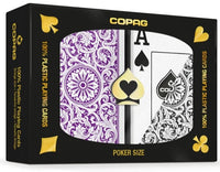 Copag 1546 Purple Grey Poker Size Jumbo Index Double Deck Set- 12 Sets