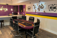 The Elite Custom Poker Table With Black Racetrack With LA Lakers Customization