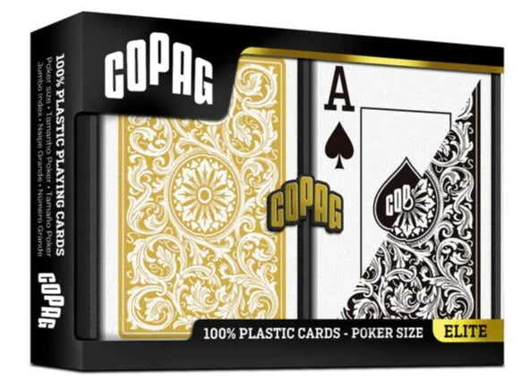 Copag 1546 Black Gold Poker Size Jumbo Index Double Deck Set