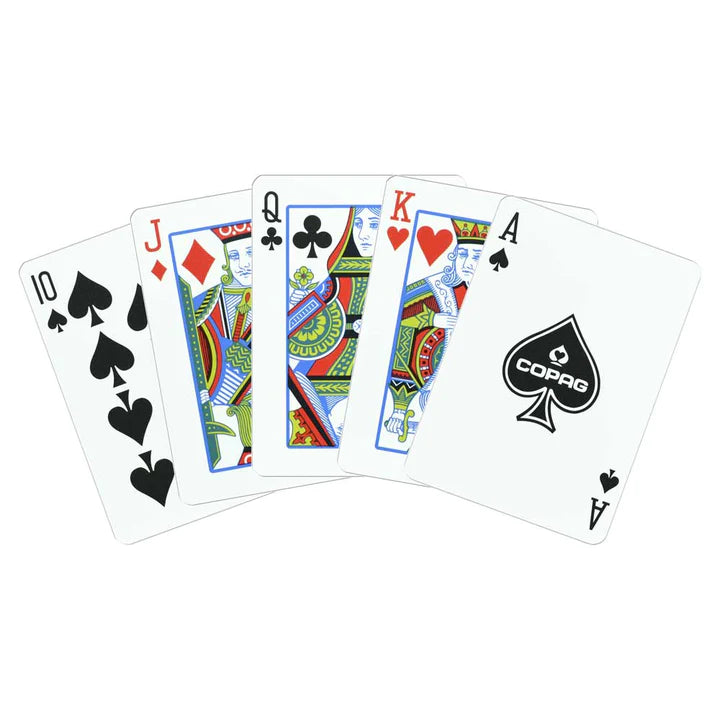 Copag 1546 Juego de dos barajas de índice regular de tamaño de póquer rojo y azul