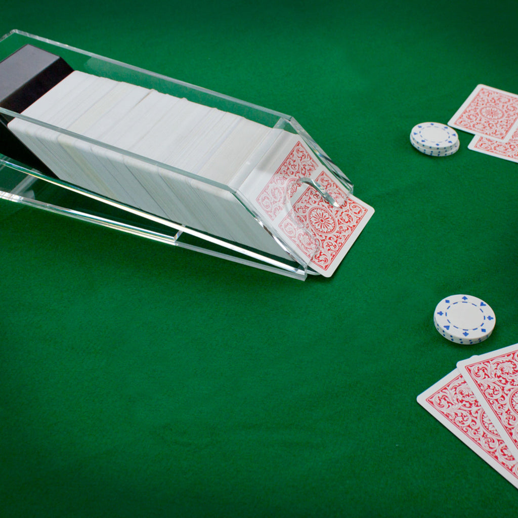 Brybelly 8-Deck Acrylic Blackjack Dealer Shoe – With Heavy Steel Roller For Smooth Dealing