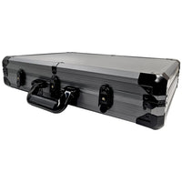 Premium Heavy Duty 1000 Capacity Aluminum Poker Chip Case - Closed case, front right corner angle 