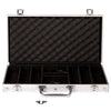 Aluminum 300 capacity poker case with black interior foam.